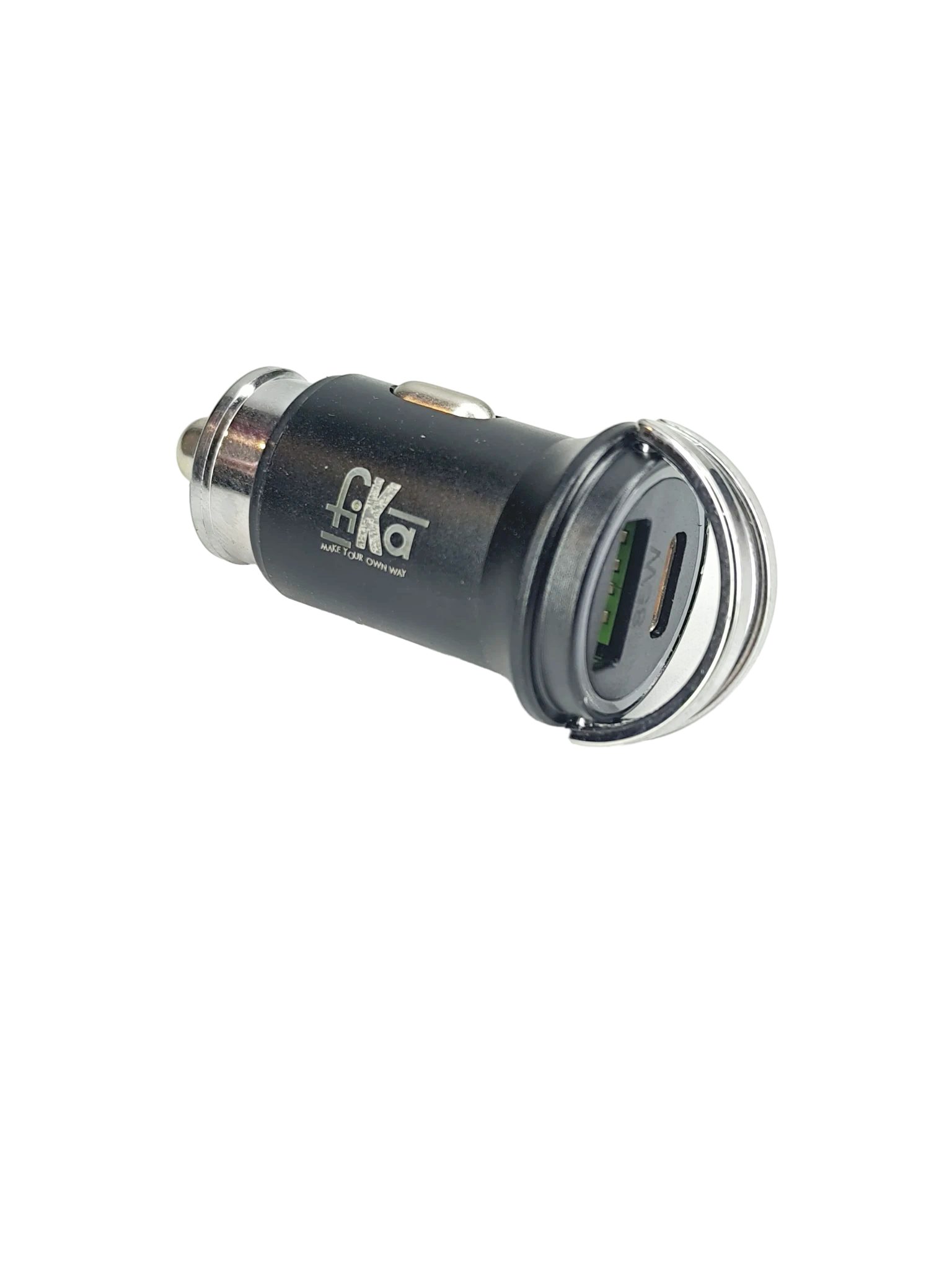 "85W SMART Car Charger with dual (USB-C & QC3.0) ports offers fast charging for Apple and Android devices. Compact design with advanced safety features."