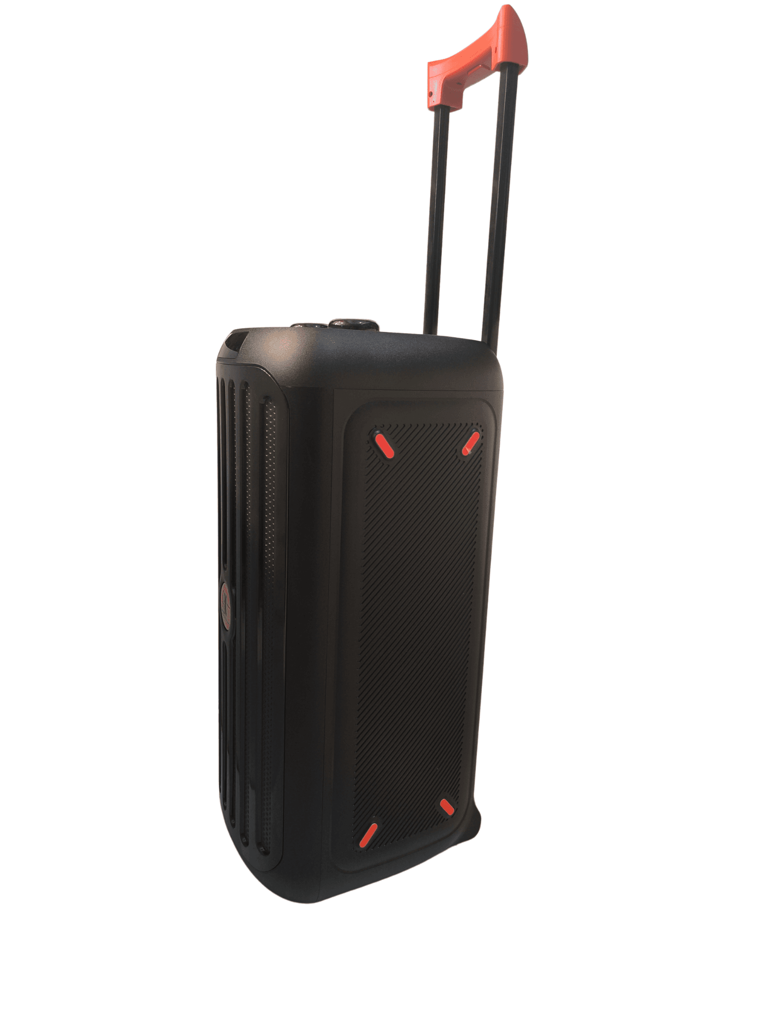 Fika Party Speaker | 60W Bluetooth Trolley Speaker with Dual 8 Speakers | Wireless Mic, LED Lights, USB, AUX, SD Card, Guitar & Mic Ports | Rechargeable & Portable - Gallery Image 4