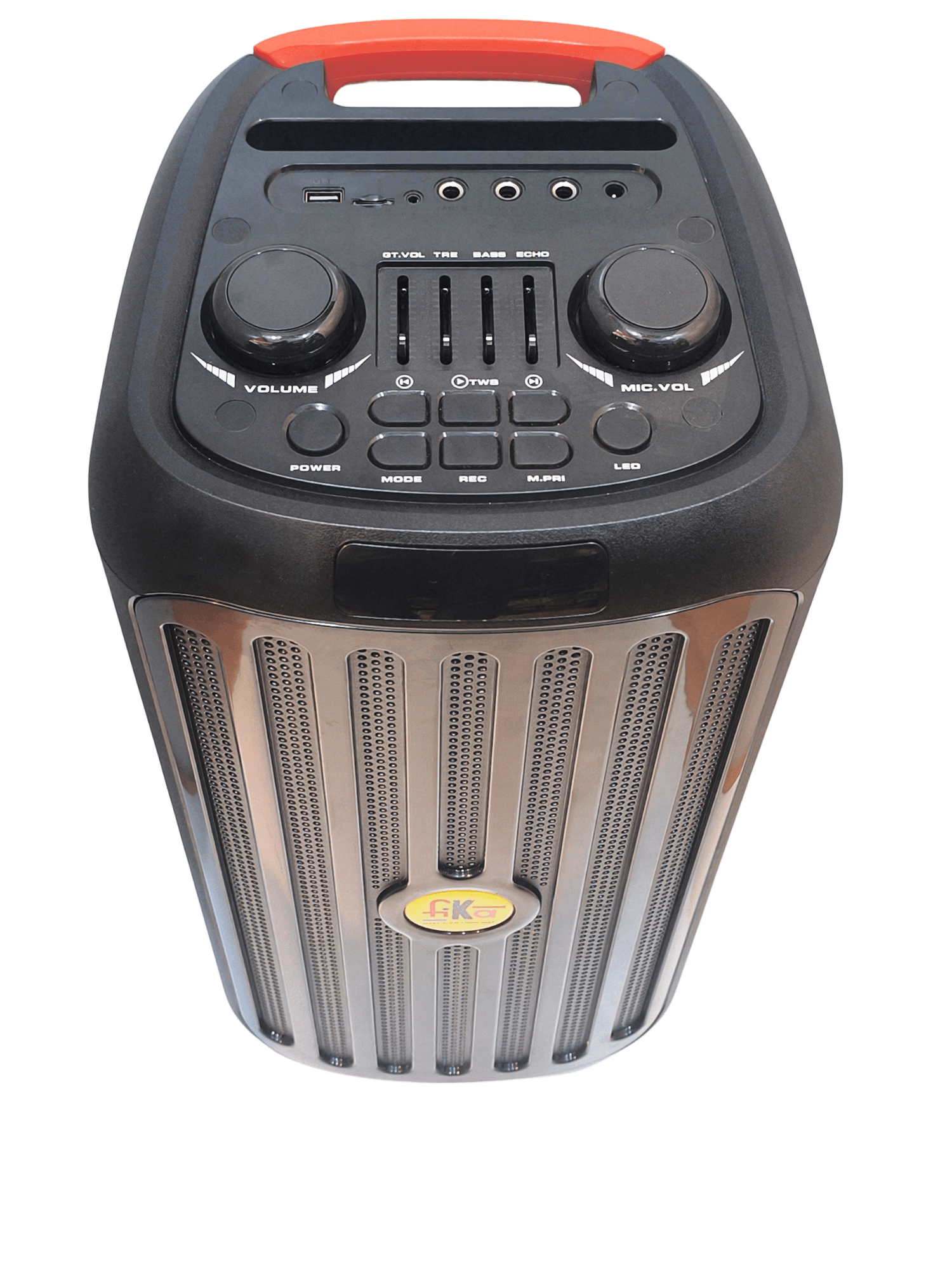 Fika Party Speaker | 60W Bluetooth Trolley Speaker with Dual 8 Speakers | Wireless Mic, LED Lights, USB, AUX, SD Card, Guitar & Mic Ports | Rechargeable & Portable - Gallery Image 2